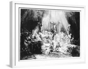 The Three Crosses, 1653 (Drypoint)-Rembrandt van Rijn-Framed Giclee Print