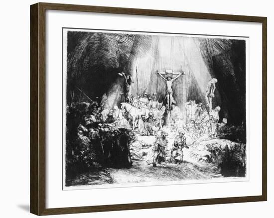 The Three Crosses, 1653 (Drypoint)-Rembrandt van Rijn-Framed Giclee Print