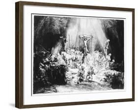 The Three Crosses, 1653 (Drypoint)-Rembrandt van Rijn-Framed Giclee Print