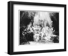 The Three Crosses, 1653 (Drypoint)-Rembrandt van Rijn-Framed Premium Giclee Print