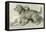 The Three Dogs-Edwin Henry Landseer-Framed Stretched Canvas