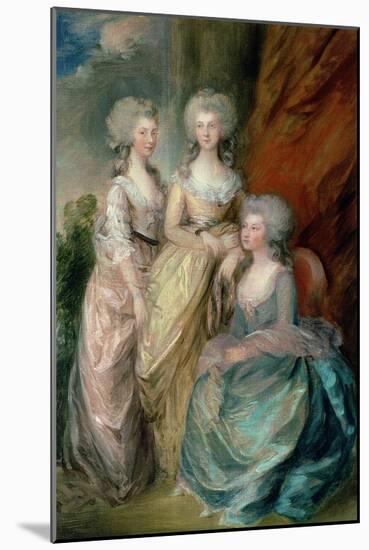 The Three Eldest Daughters of George III: Princesses Charlotte, Augusta and Elizabeth in 1784-Thomas Gainsborough-Mounted Giclee Print
