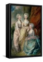 The Three Eldest Daughters of George III: Princesses Charlotte, Augusta and Elizabeth in 1784-Thomas Gainsborough-Framed Stretched Canvas