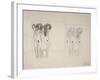 The Three Gorgons Sketches-Gustav Klimt-Framed Giclee Print