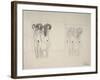 The Three Gorgons Sketches-Gustav Klimt-Framed Giclee Print