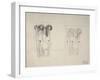 The Three Gorgons Sketches-Gustav Klimt-Framed Giclee Print