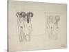 The Three Gorgons Sketches-Gustav Klimt-Stretched Canvas