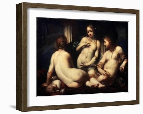 The Three Graces, 1650S-Sebastiano Mazzoni-Framed Giclee Print