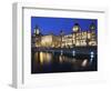 The Three Graces at Dusk, Cunard Building, Port of Liverpool Building, UNESCO World Heritage Site,-Chris Hepburn-Framed Photographic Print