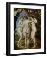 The Three Graces, circa 1636-Peter Paul Rubens-Framed Giclee Print