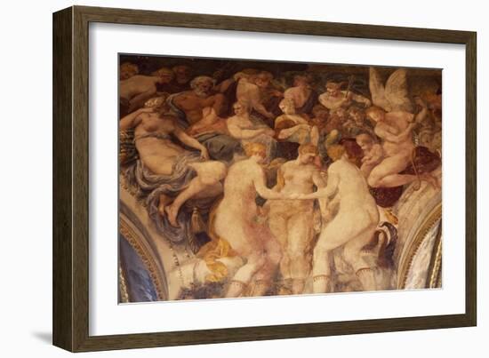 The Three Graces Dance before Gods' Assembly Fresco-Francesco Primaticcio-Framed Giclee Print