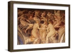 The Three Graces Dance before Gods' Assembly Fresco-Francesco Primaticcio-Framed Giclee Print