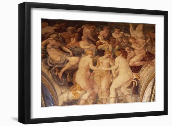 The Three Graces Dance before Gods' Assembly Fresco-Francesco Primaticcio-Framed Giclee Print