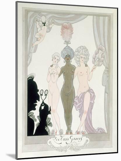 The Three Graces-Georges Barbier-Mounted Giclee Print
