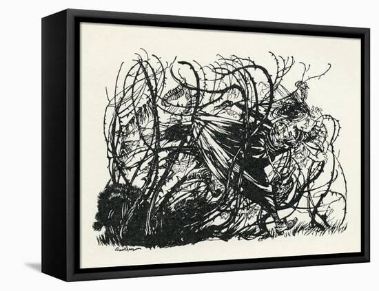 The Three Heads of the Well-Arthur Rackham-Framed Stretched Canvas