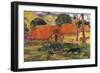 The Three Huts, Tahiti, 1891-92-Paul Gauguin-Framed Giclee Print