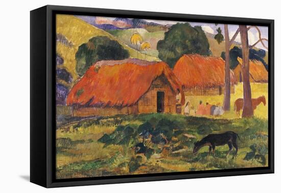 The Three Huts, Tahiti, 1891-92-Paul Gauguin-Framed Stretched Canvas