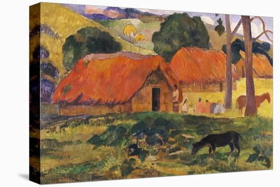 The Three Huts, Tahiti, 1891-92-Paul Gauguin-Stretched Canvas