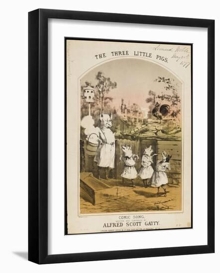 The Three Little Pigs in Human Dress-null-Framed Art Print