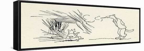 The Three Little Pigs-Arthur Rackham-Framed Stretched Canvas