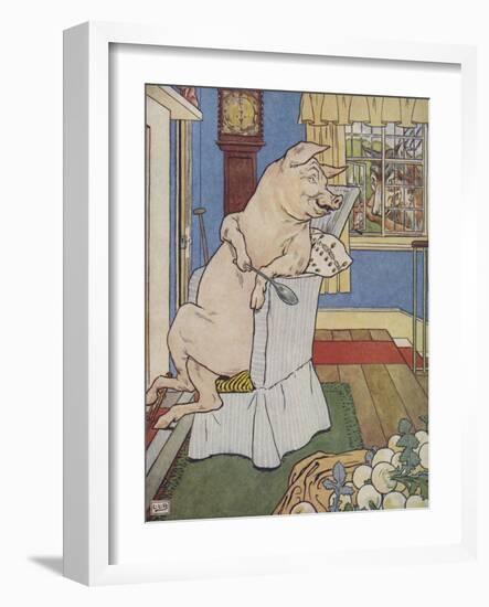 The Three Little Pigs-Leonard Leslie Brooke-Framed Giclee Print