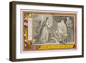 The Three Magi Give Jesus His Birthday Presents-null-Framed Art Print