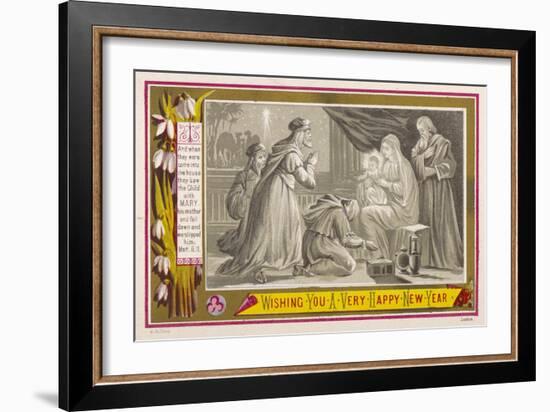 The Three Magi Give Jesus His Birthday Presents-null-Framed Art Print
