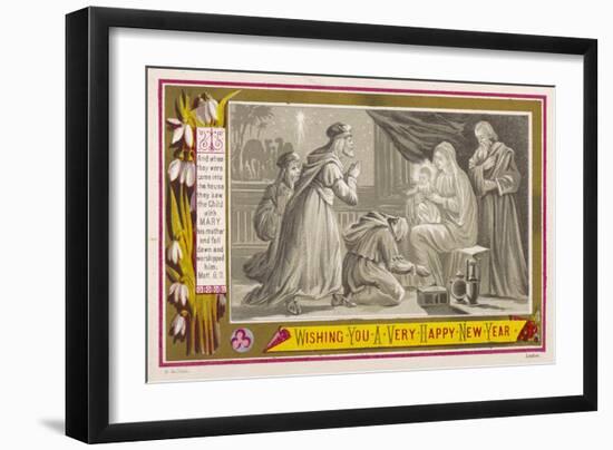 The Three Magi Give Jesus His Birthday Presents-null-Framed Art Print