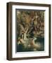 The Three Maidens Swam Close to the Shore-Ferdinand Lecke-Framed Giclee Print