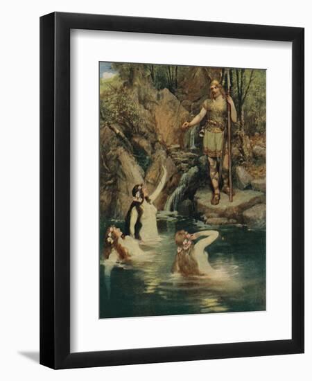 The Three Maidens Swam Close to the Shore-Ferdinand Lecke-Framed Giclee Print