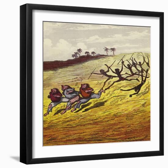 The Three Mariners Chased by Cannibals-Ernest Henry Griset-Framed Giclee Print
