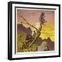 The Three Mariners Escape a Lion by Climbing a Tree-Ernest Henry Griset-Framed Giclee Print