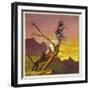 The Three Mariners Escape a Tiger by Climbing a Tree-Ernest Henry Griset-Framed Giclee Print