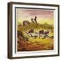 The Three Mariners Fleeing a Giant Snake-Ernest Henry Griset-Framed Giclee Print