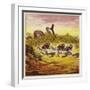 The Three Mariners Fleeing a Giant Snake-Ernest Henry Griset-Framed Giclee Print