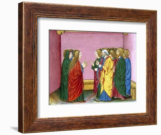 The Three Marys Announce to the Disciples That Jesus Has Risen. Codex of Predis (1476). Italy-null-Framed Giclee Print