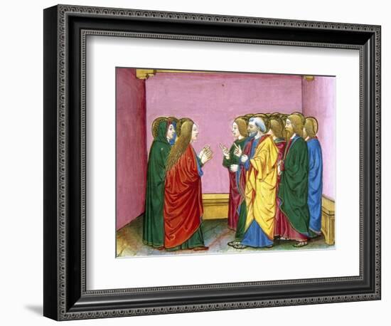 The Three Marys Announce to the Disciples That Jesus Has Risen. Codex of Predis (1476). Italy-null-Framed Giclee Print