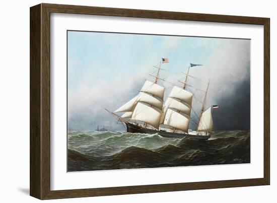 The Three Masted Barque, 'Ceres', Bound For the U. S. A, 1881-Antonio Jacobsen-Framed Giclee Print