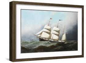 The Three Masted Barque, 'Ceres', Bound For the U. S. A, 1881-Antonio Jacobsen-Framed Giclee Print