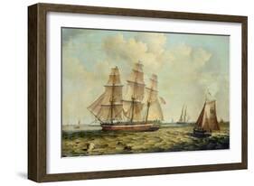 The Three-Masted Barque 'Halcyon' of Hull, 1832-Thomas A. Binks-Framed Giclee Print