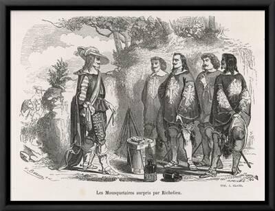 The Three Musketeers and D'Artagnan are Surprised by Richelieu' Prints |  AllPosters.com
