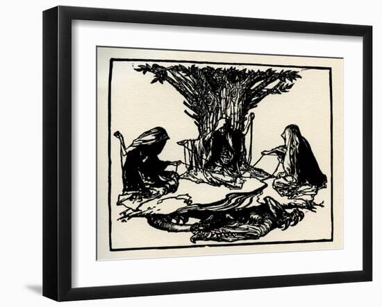 The Three Norns, from Götterdämmerung by Wagner-Arthur Rackham-Framed Giclee Print