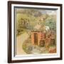 The Three Pigs Build Their Respective Houses out of Bricks Straw and Sticks-null-Framed Photographic Print