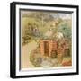 The Three Pigs Build Their Respective Houses out of Bricks Straw and Sticks-null-Framed Photographic Print