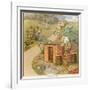 The Three Pigs Build Their Respective Houses out of Bricks Straw and Sticks-null-Framed Photographic Print