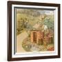 The Three Pigs Build Their Respective Houses out of Bricks Straw and Sticks-null-Framed Photographic Print