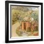 The Three Pigs Build Their Respective Houses out of Bricks Straw and Sticks-null-Framed Photographic Print