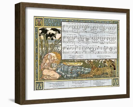 The Three Ravens', Song Illustration from 'Pan-Pipes', a Book of Old Songs, Newly Arranged and…-Walter Crane-Framed Giclee Print