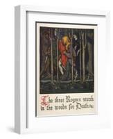 The Three Rogues Search in the Woods for Death-Walter Appleton Clark-Framed Art Print