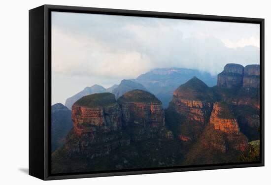 The Three Rondavels Lookout, Blyde River Canyon Nature Reserve, Mpumalanga, South Africa, Africa-Christian Kober-Framed Stretched Canvas